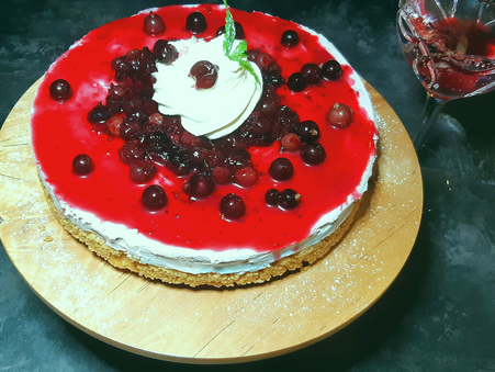 No Bake Blackcurrant & Honey Cheesecake