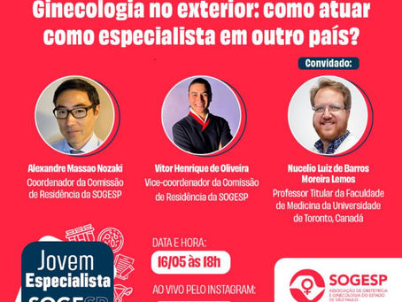 Medicina no exterior é pauta de live da SOGESP