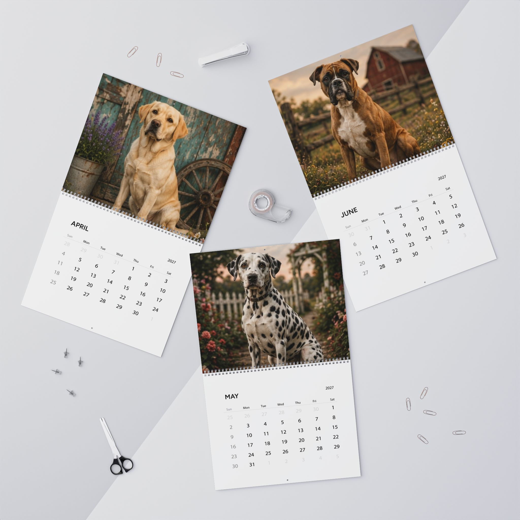 Border Collie Wall Calendar 2026 | Dog Photo Monthly Calendar | Daily tracking