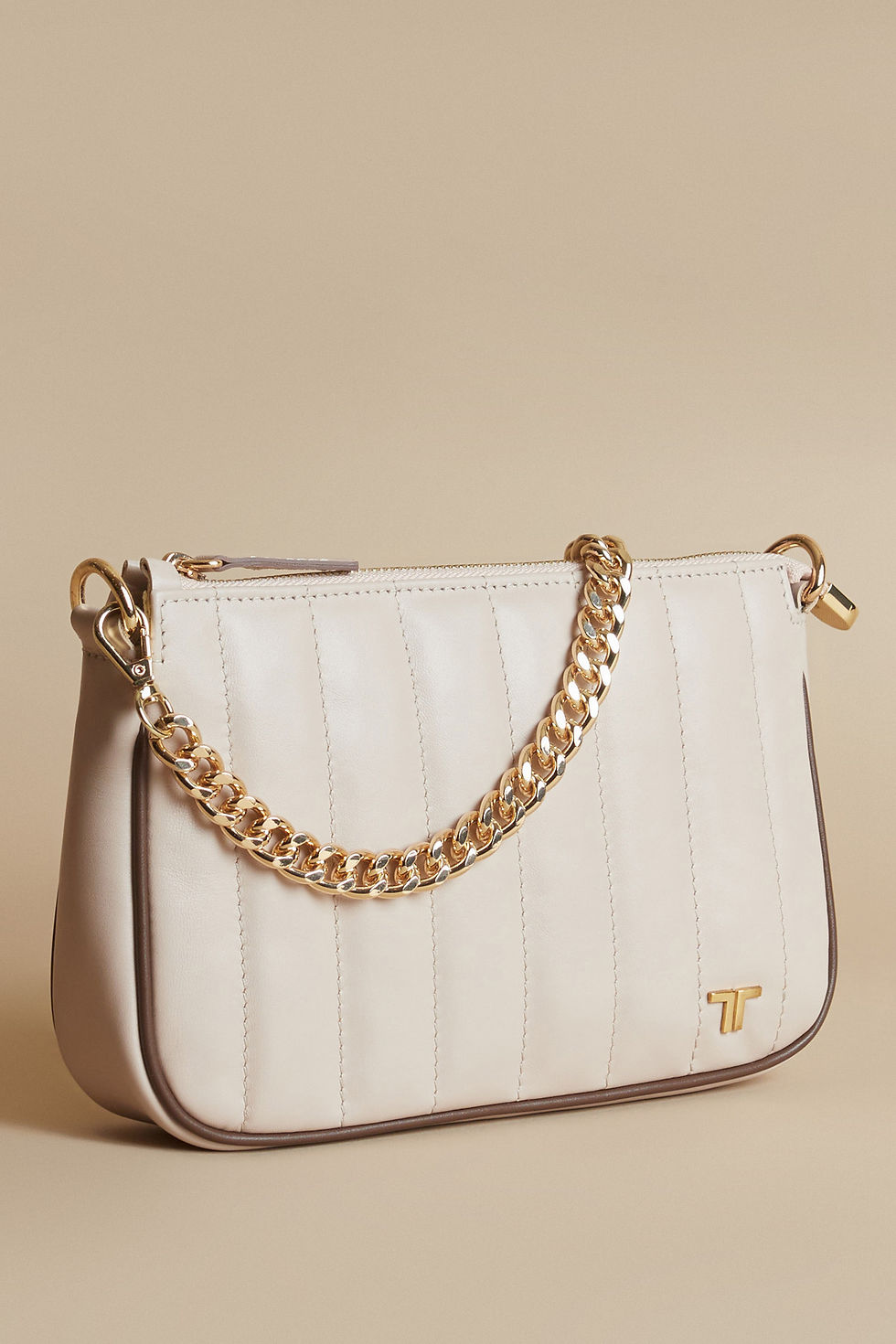 Küçük resim: Baget Pudra Kahve Deri Askılı Omuz Çantası