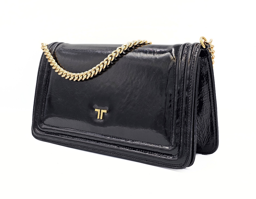 Küçük resim: Splenda Siyah Rugan Deri Omuz Çantası