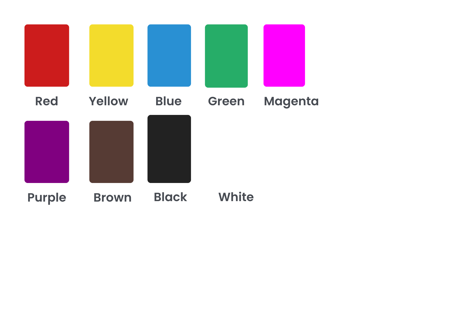 Waterborne Basic Colour Chart
