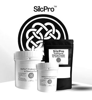 Products in the SilcPro Matting powder range for silicone dolls and prosthetics