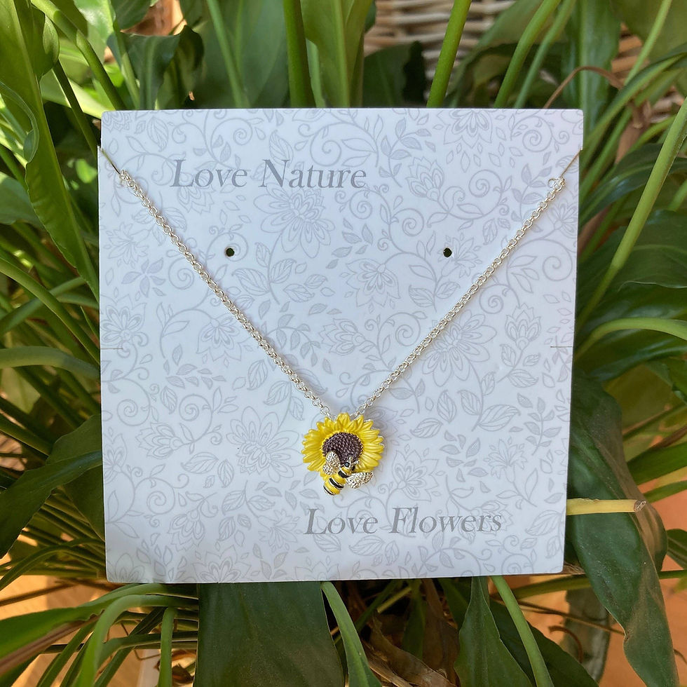 Thumbnail: Sunflower & Bee Pendant Necklace