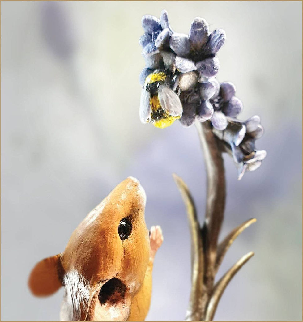 Thumbnail: Woodland Mouse, Bluebells & Bee Sculpture