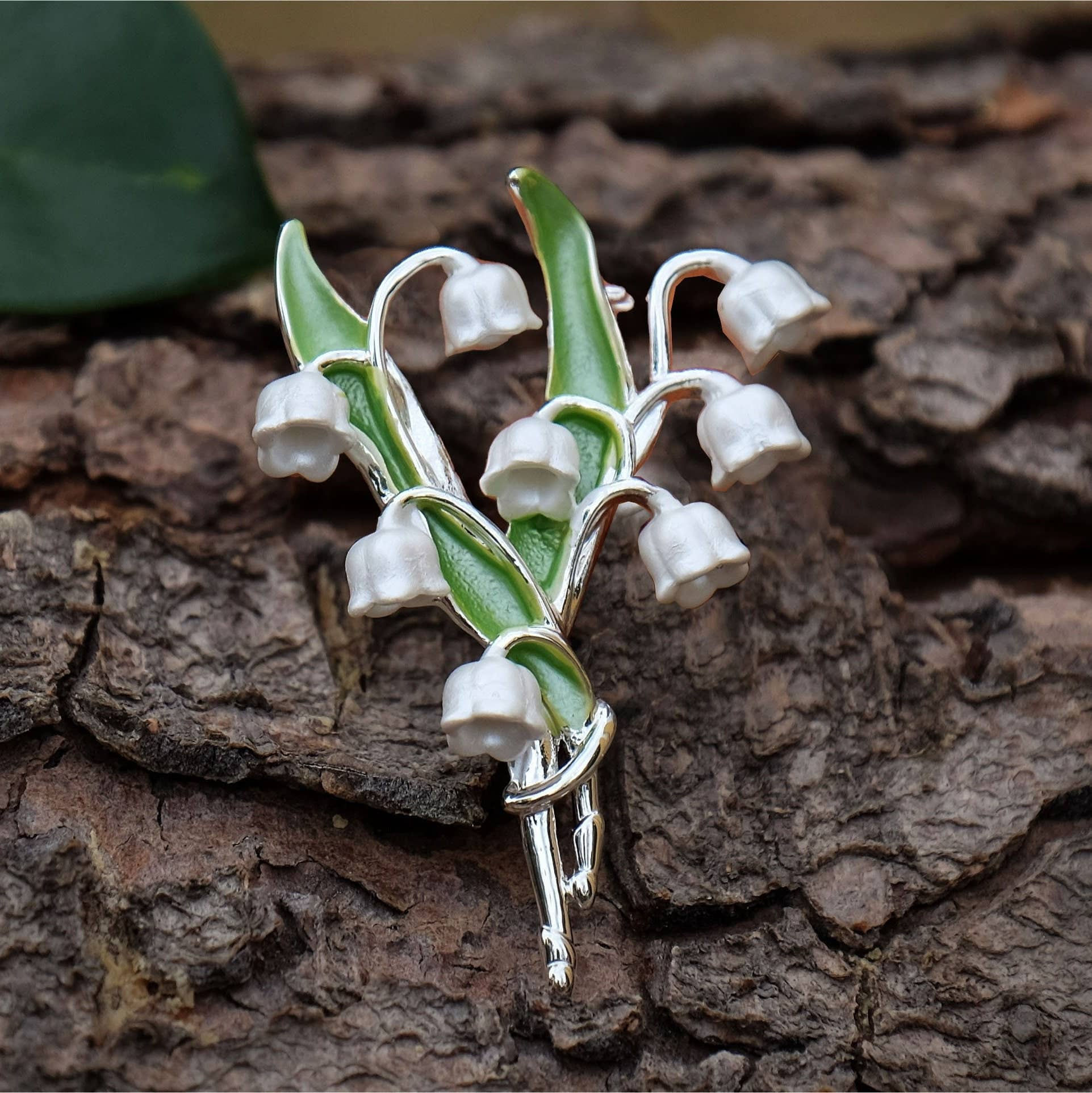 Lily Of The Valley White Flower Brooch