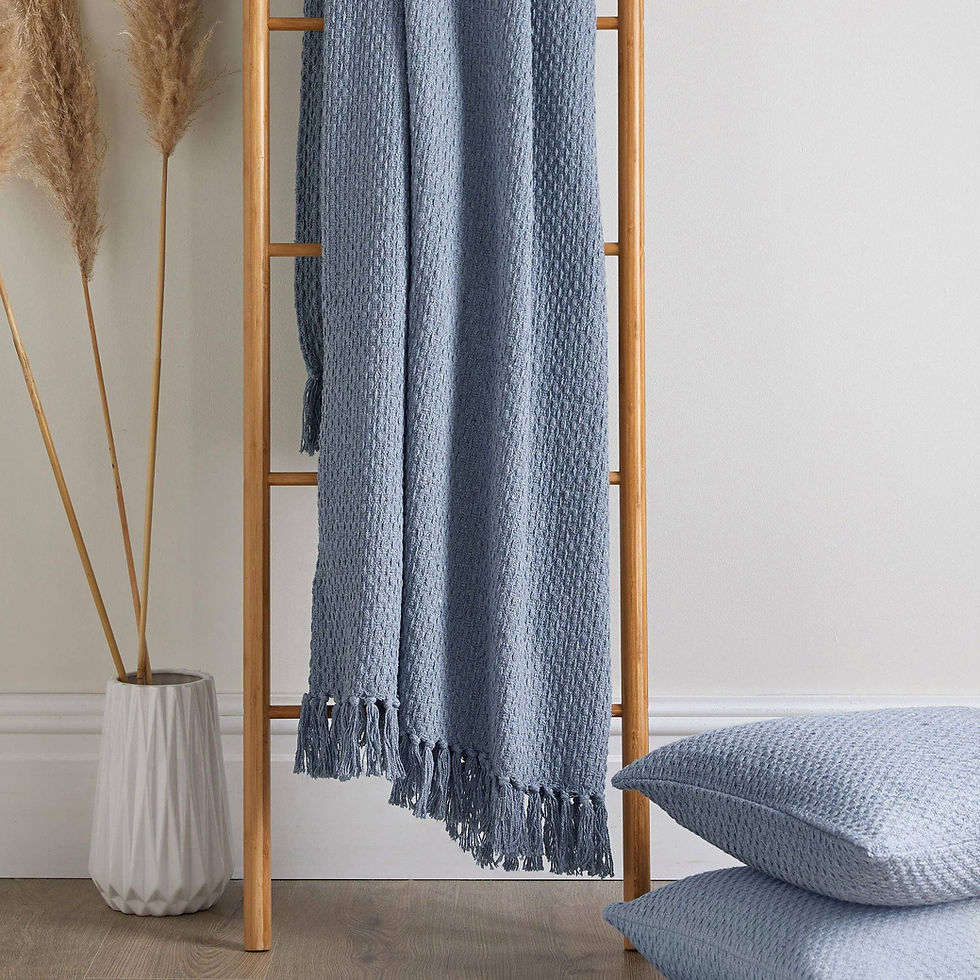 Thumbnail: Hayden Throw /bedspread in Blue 200cm x 200cm