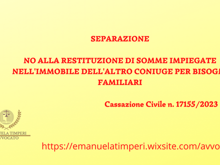 RESTITUZIONE SPESE RISTRUTTURAZIONE PER LA CASA DELL'EX: E' GIUSTO?
