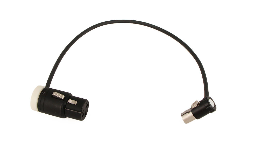Thumbnail: 10" Low-Profile XLR-3F to TA3F (Right) cable, UCR to 6-Series TA3M