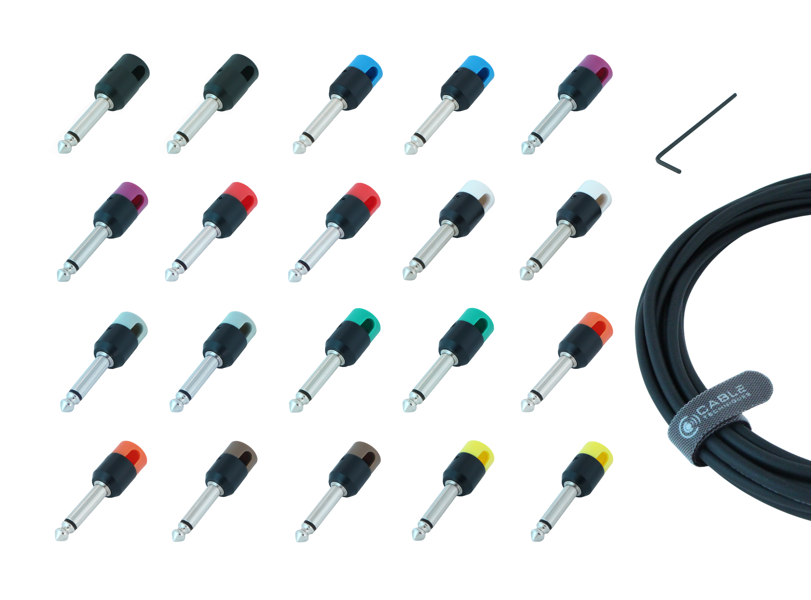 DIY Pedalboard Cable Kit, LARGE, Multi-color, (20) Plugs, Mogami W2319