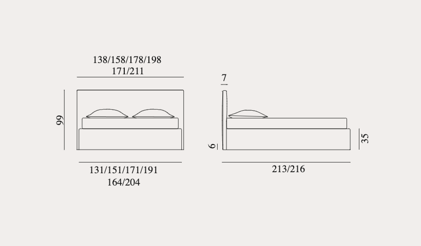Miniaturbild: Bett Linea "180x200cm"