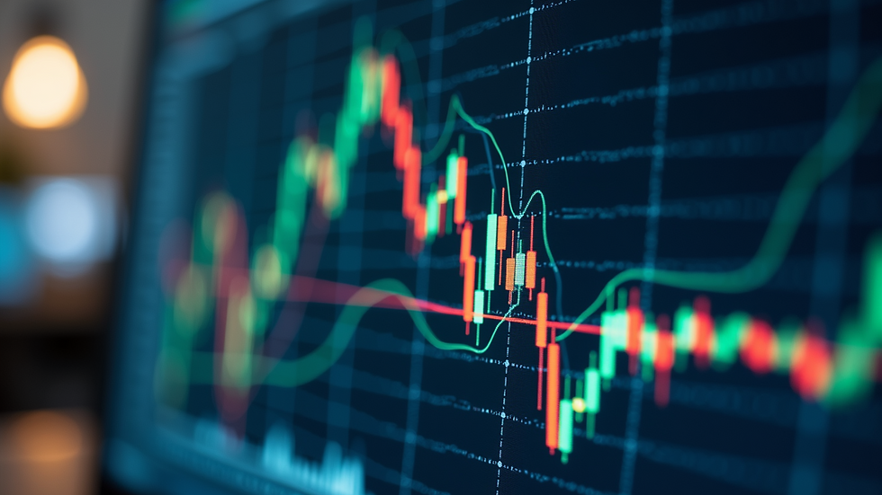 Close-up view of a computer screen displaying stock market data