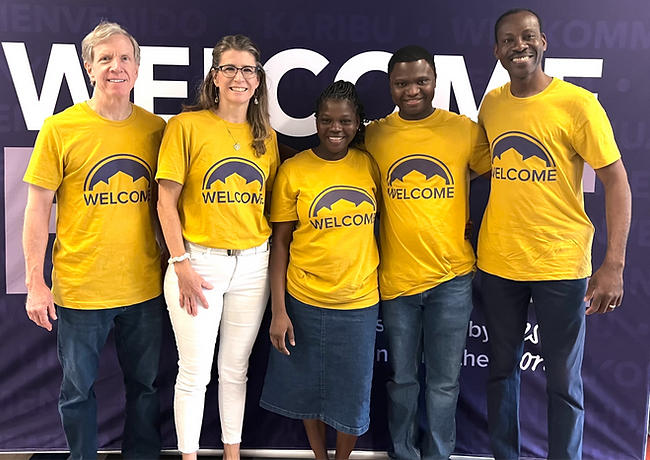 group smiling into the camera