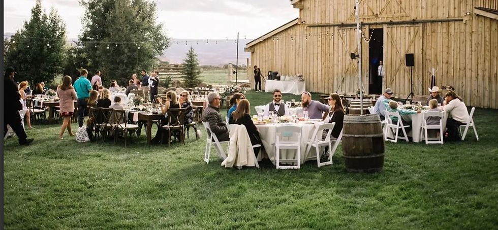 Colorado barn wedding reception at a Montrose wedding venue