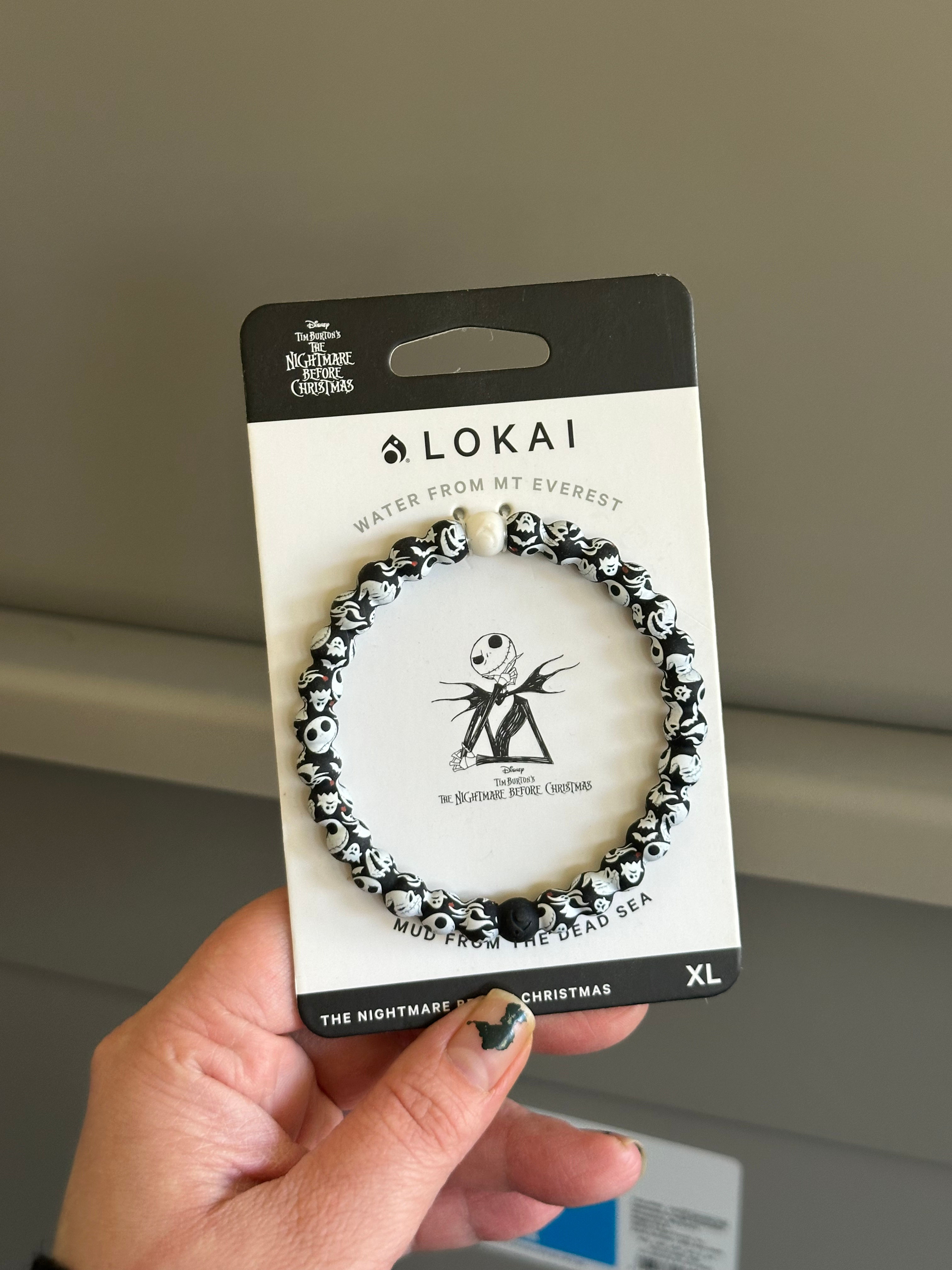 Disney Nightmare Before Christmas Lokai Bracelet XL Jack Skellington Black White