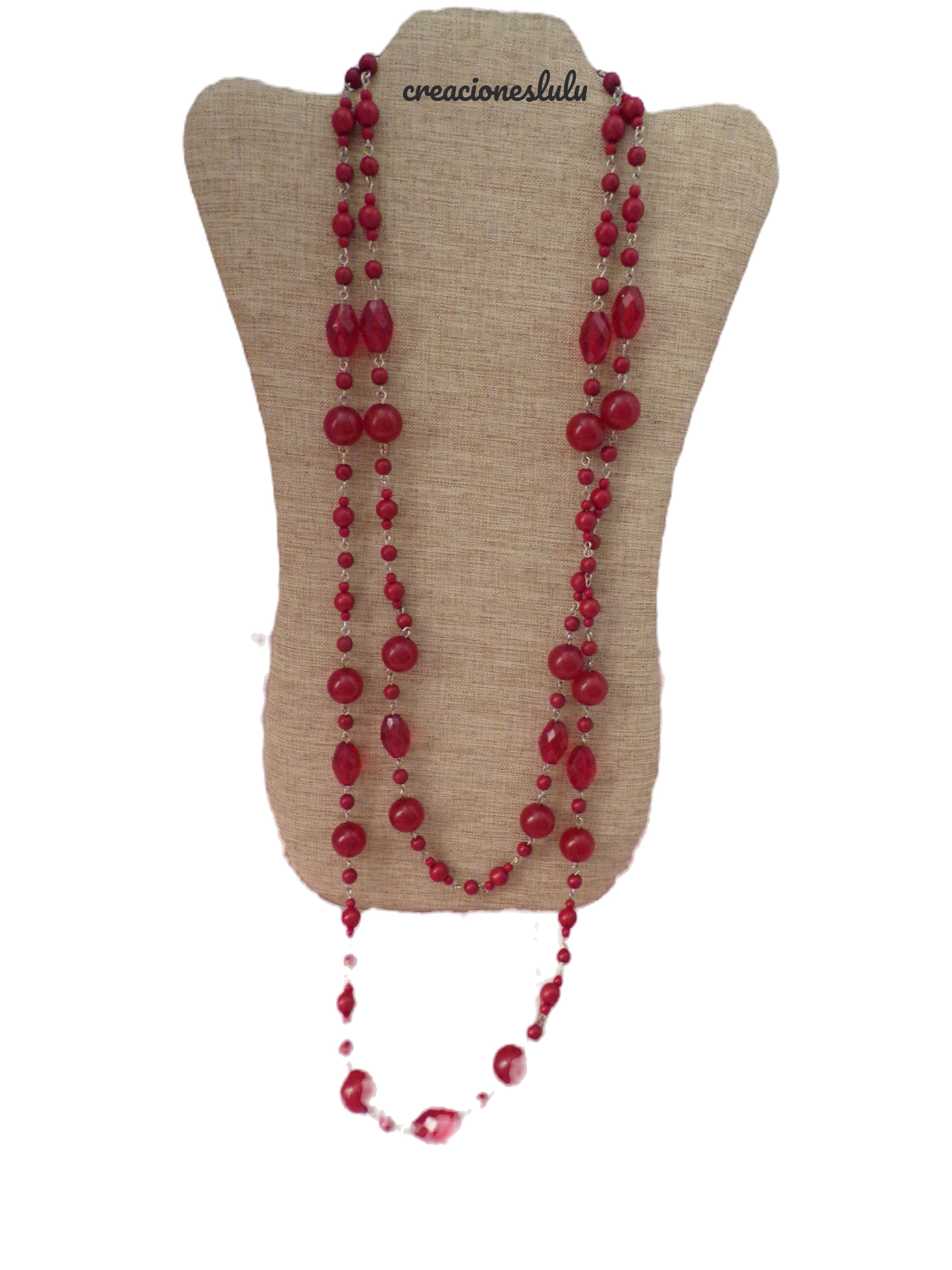 collar largo rojo