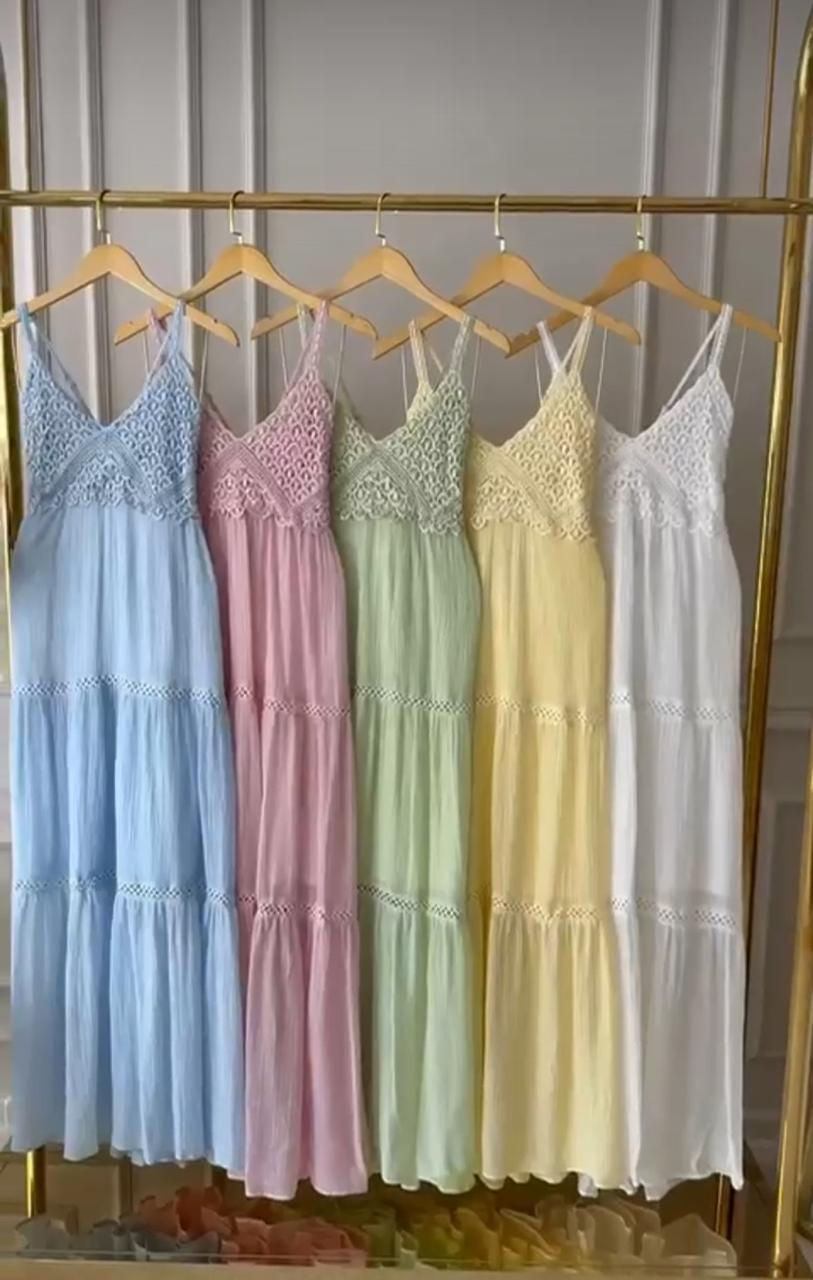 Miniatura: Vestido longo com renda