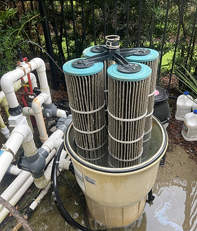 Pool filter prior to cleaning