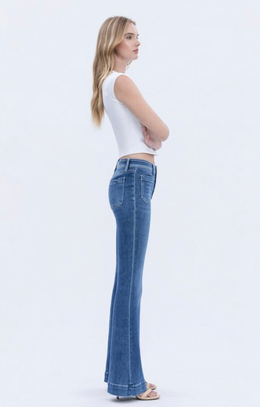 Thumbnail: Lisa Flare With Patch Pocket Denim Jean By Vervet