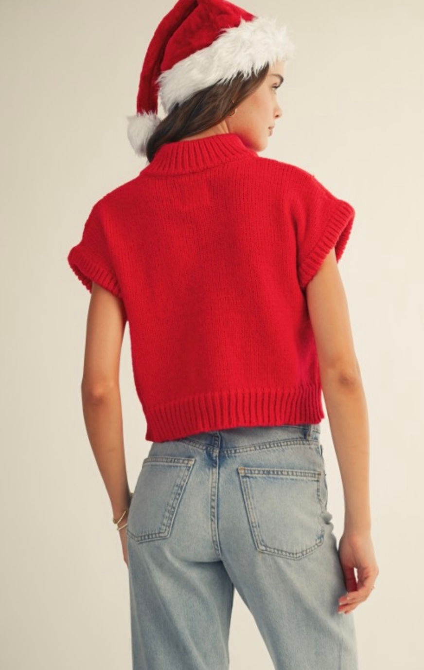 Thumbnail: Merry Half Sleeve Sweater Top