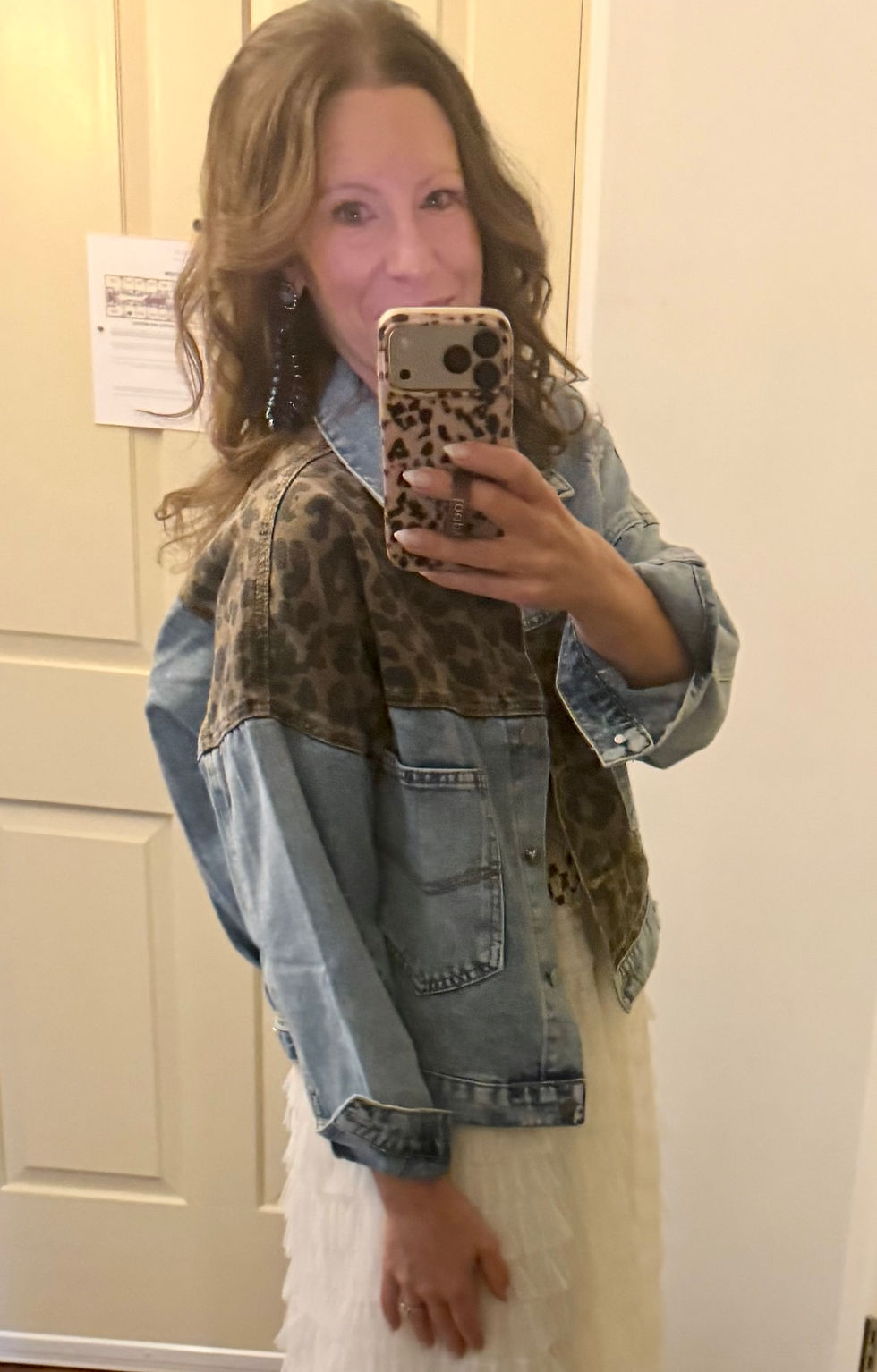 Thumbnail: Mixed Animal Print Denim Jacket
