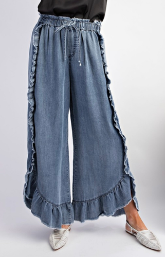 Stacy Ruffle Denim Pant | Urban Confessions