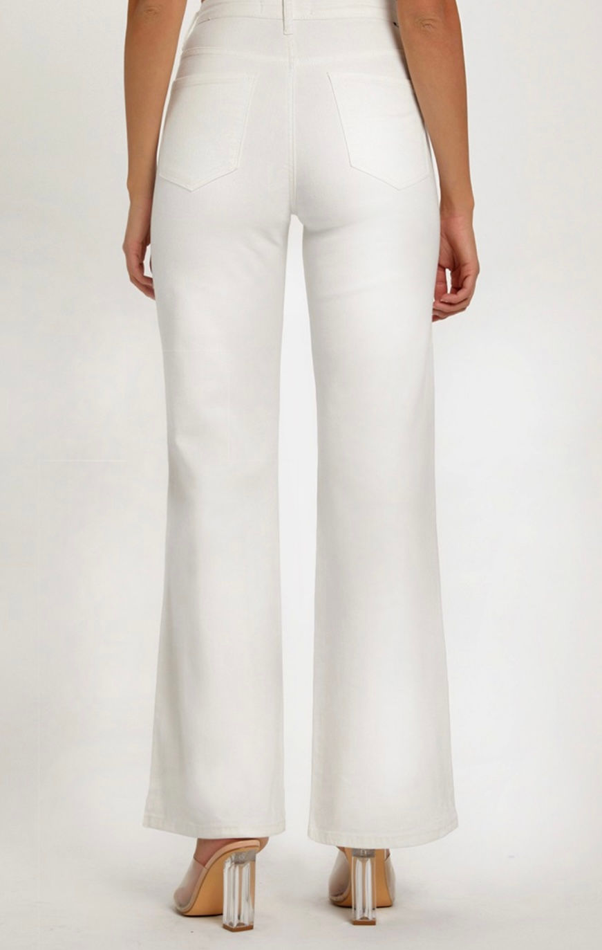 Thumbnail: Lydia White Wide Leg Denim Pant By Risen