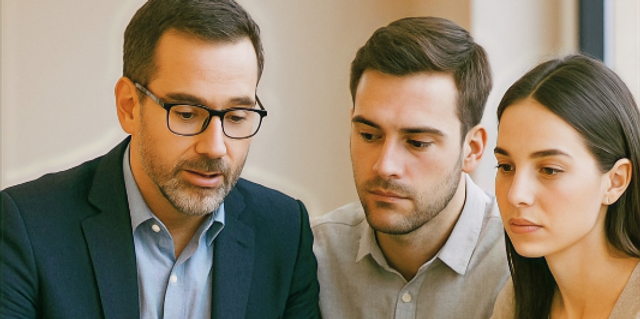 Professional and family clients reviewing Anchor and Light frameworks