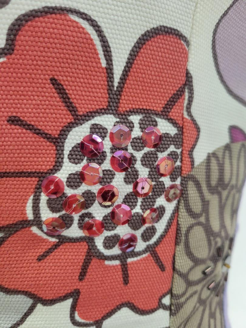 Thumbnail: Lavender Lilac Sequins Flowers Top - Size Small