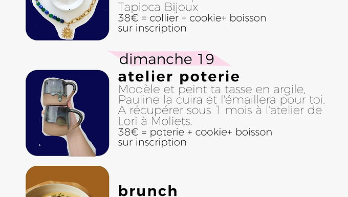 Programme des évènements du mois d'avril