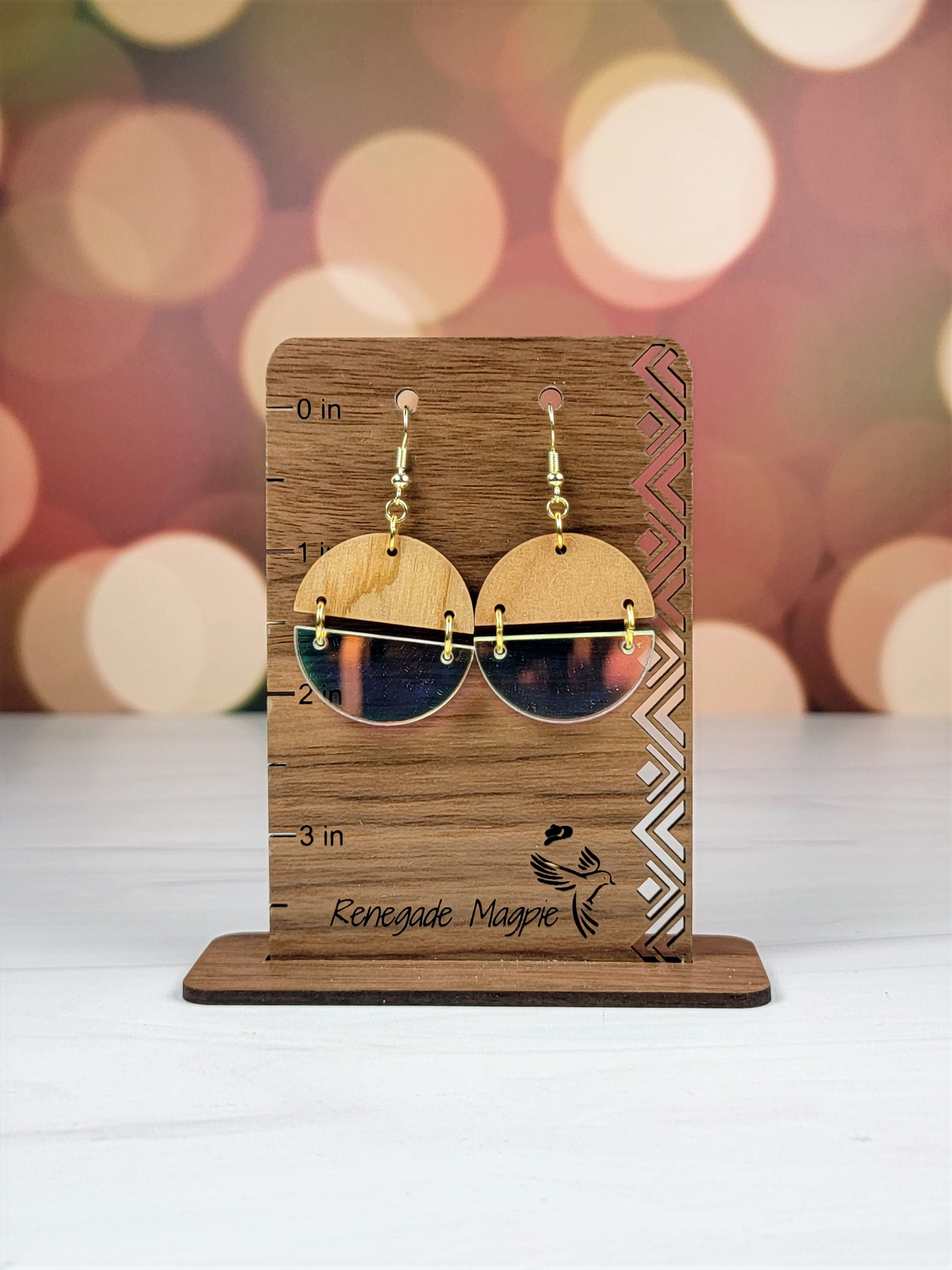 Cherry hinged mixed media earrings 2