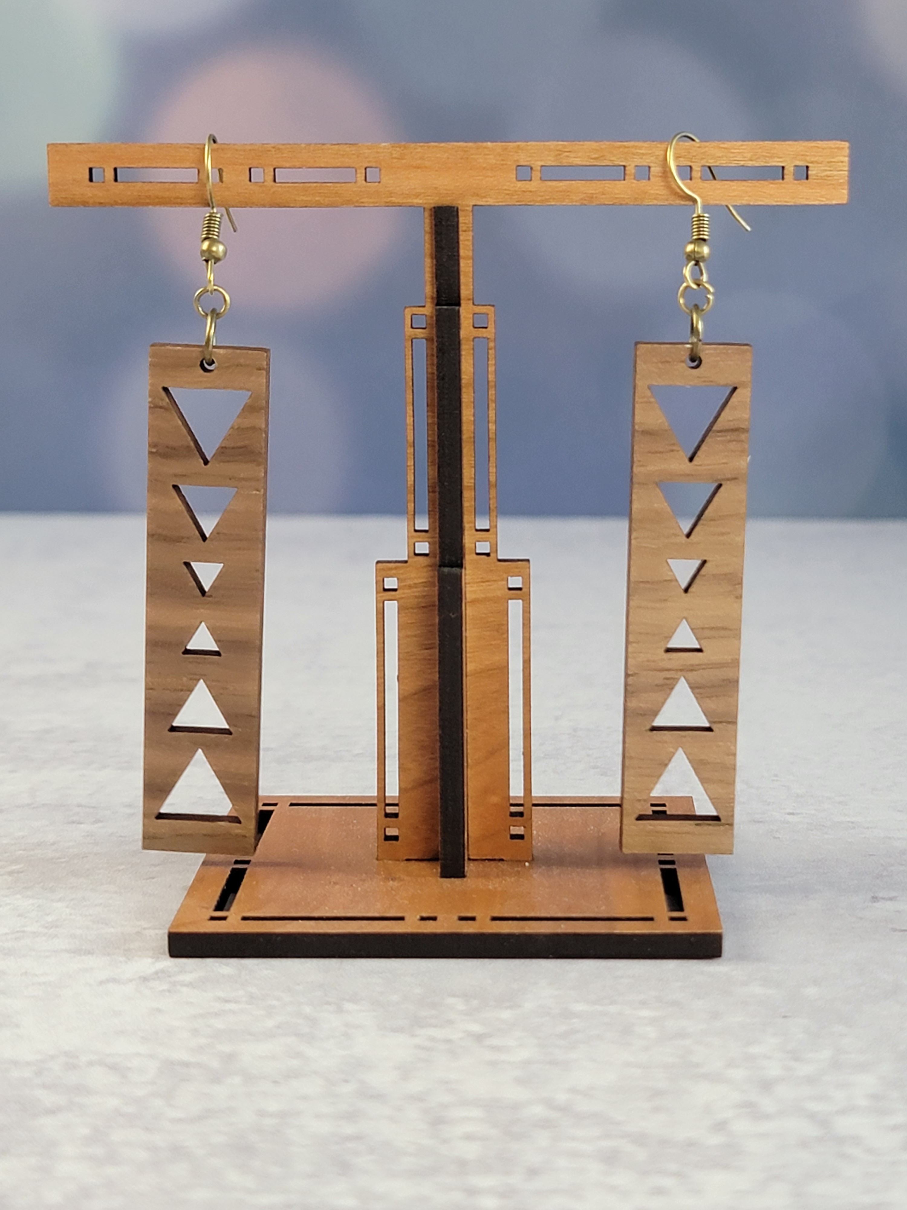 Stacked Triangle Bar Earring