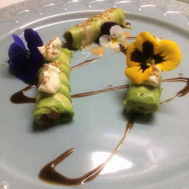 Trío de canelones de aguacate