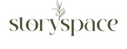 Storyspace therapy practice logo in soft neutral tones, representing trauma therapy for women in Allen, Texas and online acro