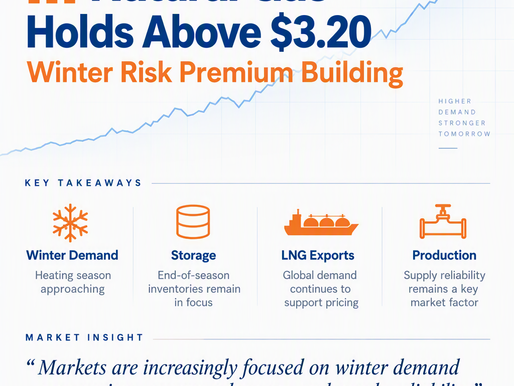 ⚡Natural Gas MarketWatch — October 8, 2026: Natural Gas Holds Above $3.20 as Winter Risk Premium Continues to Build