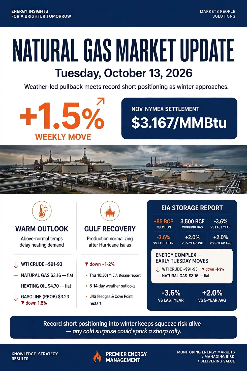 ⚡Natural Gas MarketWatch — October 12, 2026: Hurricane Threats and Slowing Production Drive Natural Gas Higher as Winter Approaches