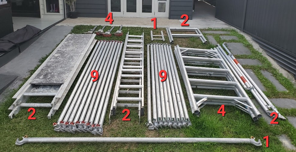 All The peices supplied in this scaffold kit