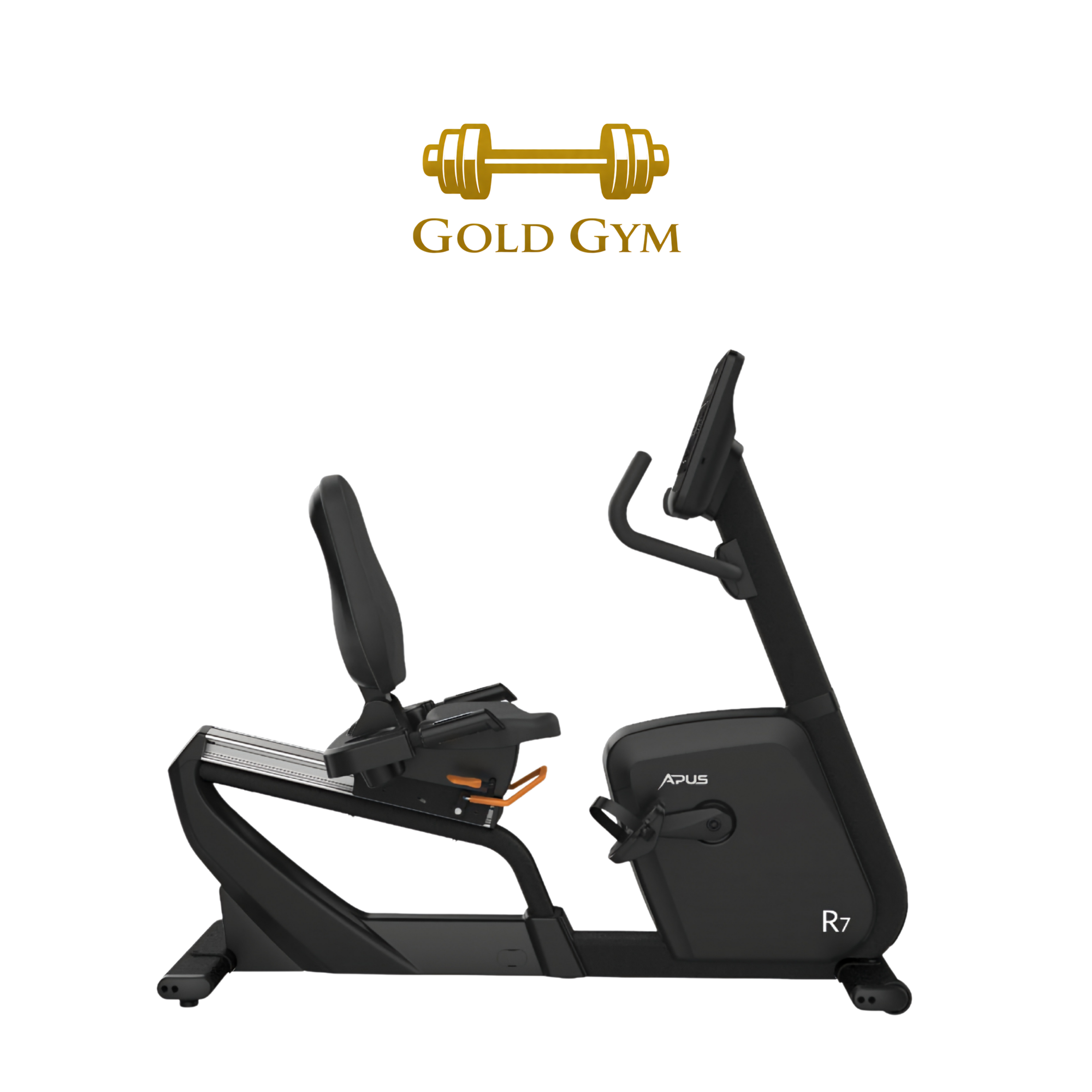 Bike Recline Apus R7 LED, attrezzatura cardio per allenamenti indoor, cyclette reclinata con display LED, bici da palestra,
