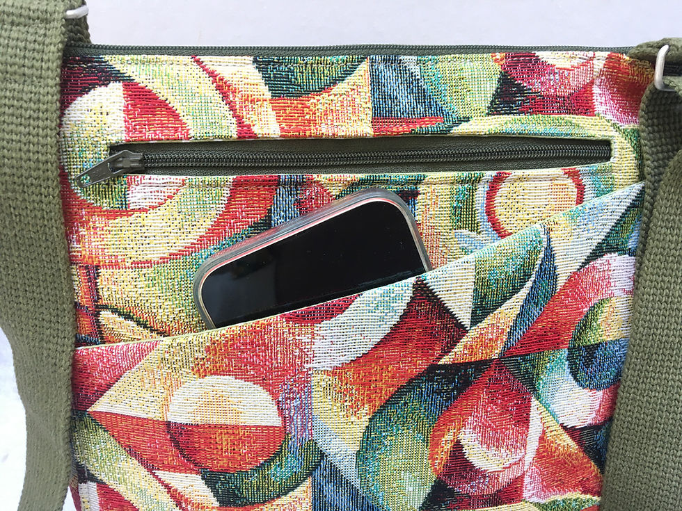 Thumbnail: 'Olivia' - Tapestry zip up shoulder bag