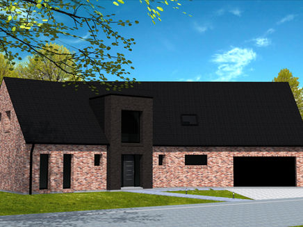 Maison avec entrée cubique