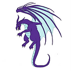 purple and teal dragon illustration