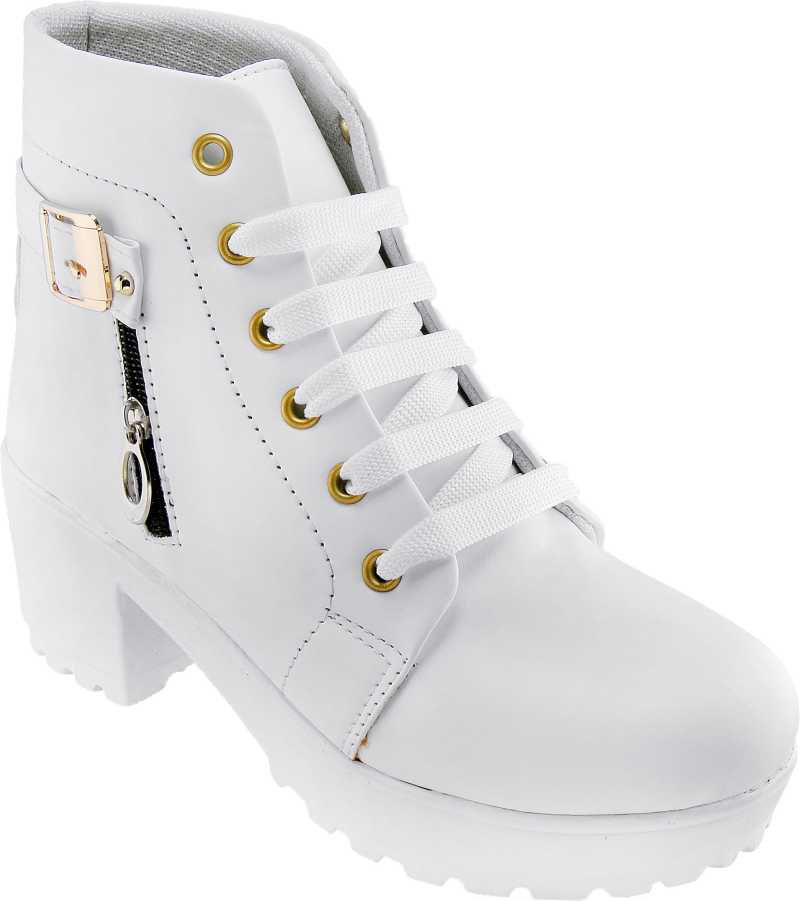 Thumbnail: Dicy  Leather Design Stylish Look Boots Shoes Boots For Women  (White)