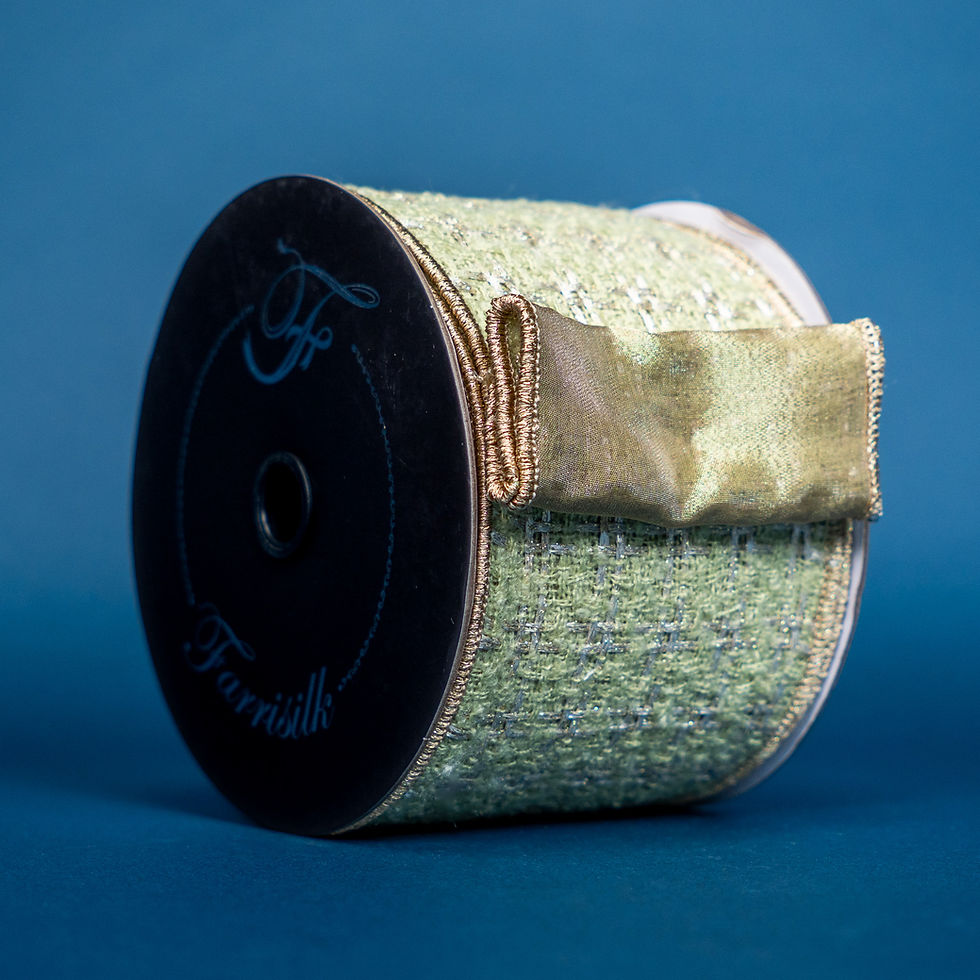 Thumbnail: RIBBON TRES CHIC LIME AND GOLD ( 2 SIZES )