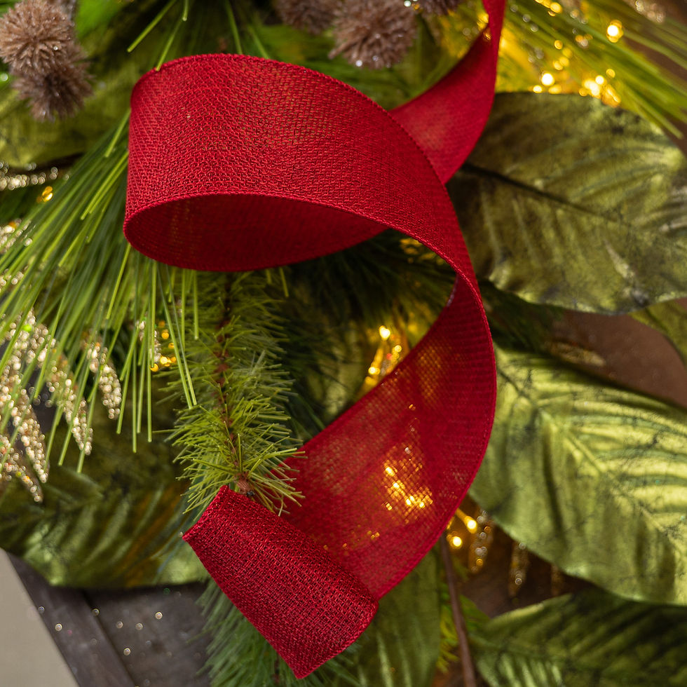 Thumbnail: RIBBON CROSS ROYAL BURLAP BURGUNDY ( 2 SIZES )