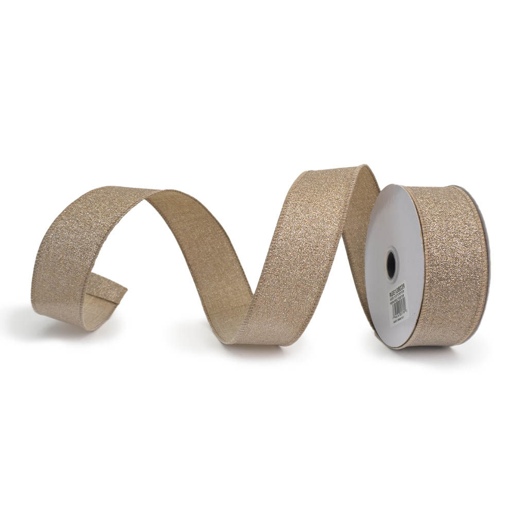 RIBBON FINE GLITTER TAUPE ( 2 SIZES )