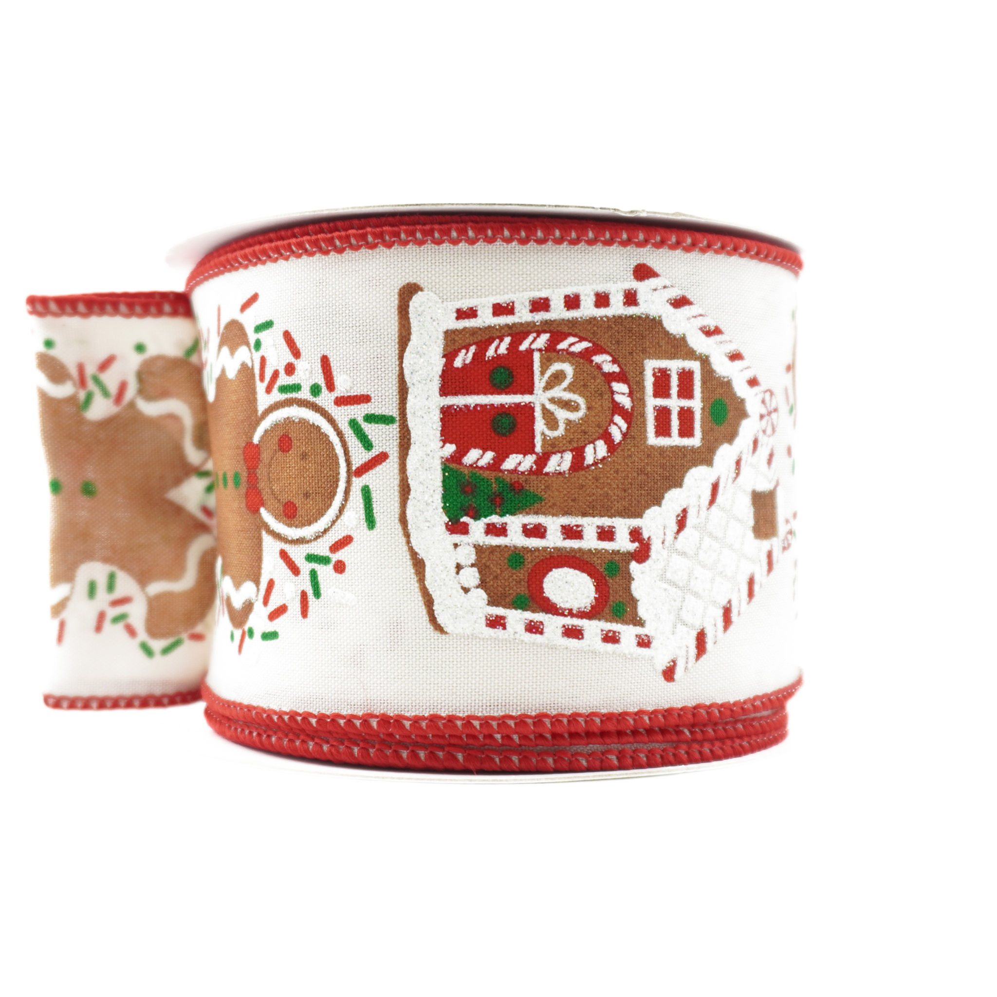 RIBBON 2.5" X 10YDS GINGERBREAD MAN ( 2 COLORS)