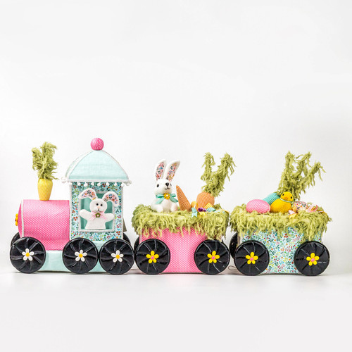 TRAIN 33IN PASTEL PINK, BLUE AND GREEN Craftex