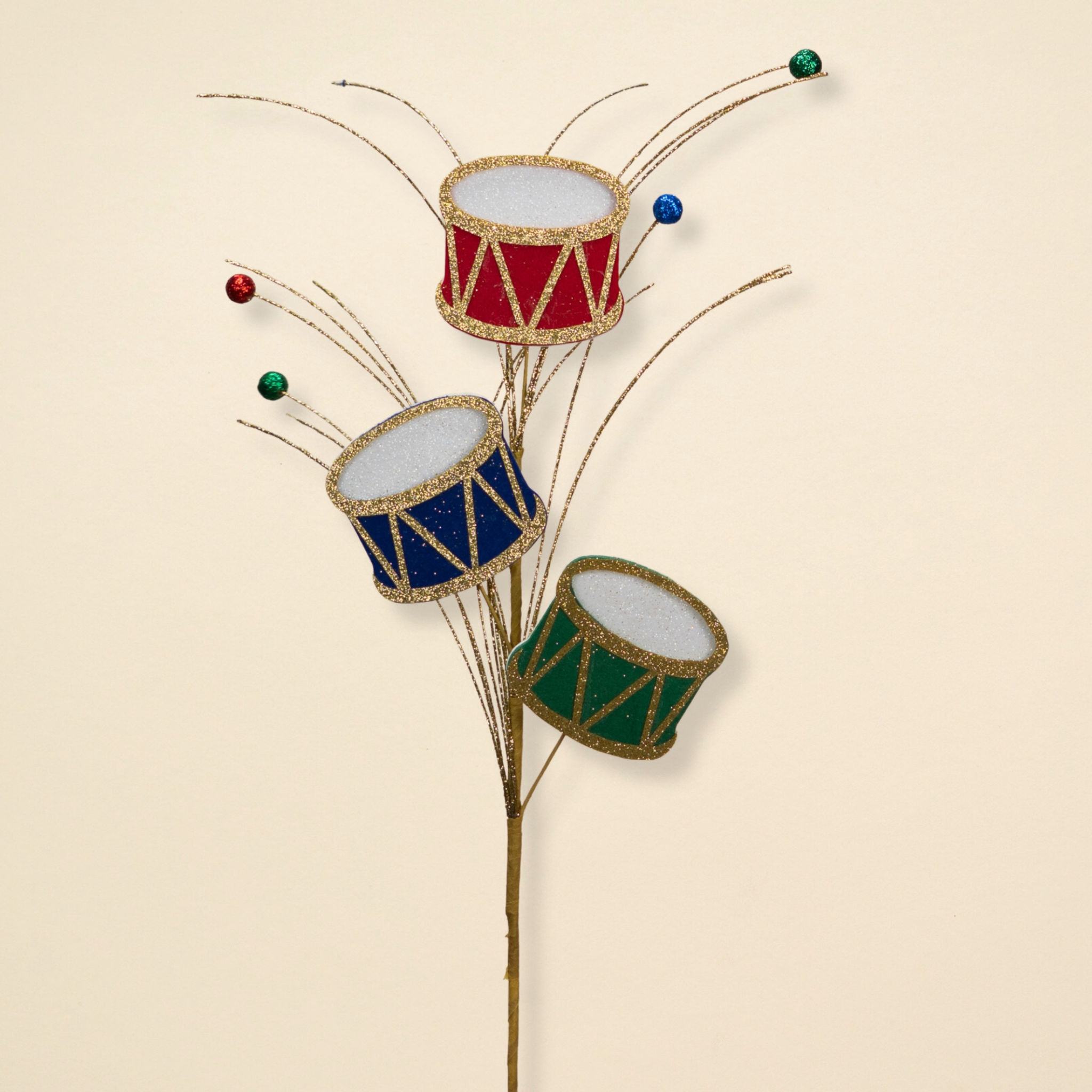 CHRISTMAS DRUM SPRAY 23" RED, GREEN AND BLUE