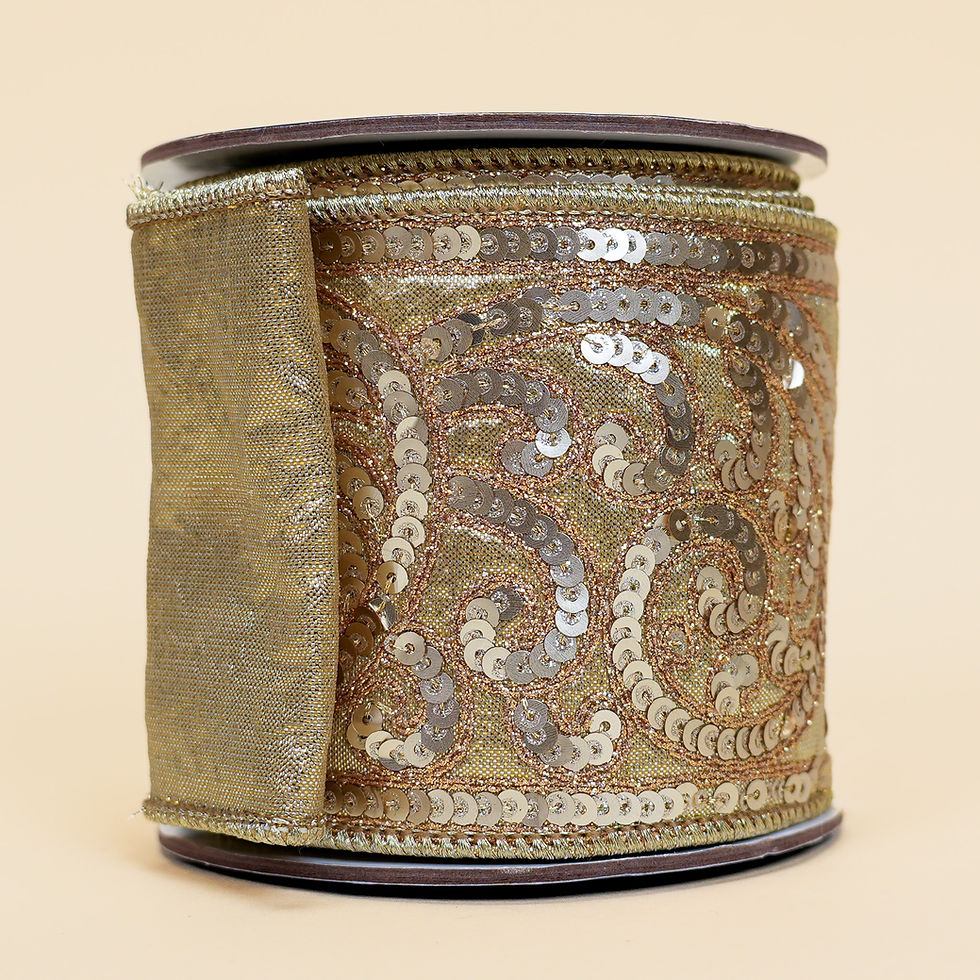 Thumbnail: RIBBON 4" X 5YDS SWIRLING SEQUINS ( 4 COLORS )