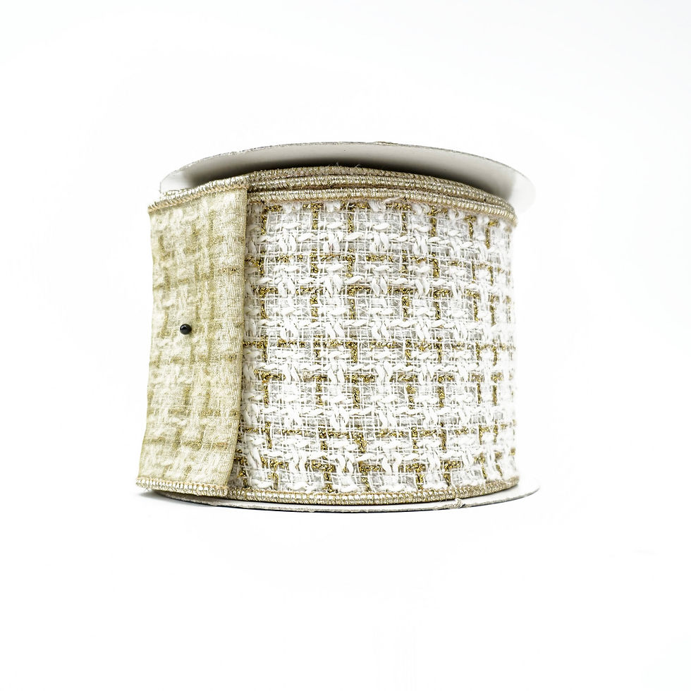 Thumbnail: RIBBON METALLIC TWEED WITH IVORY AND GOLD (3 SIZES)